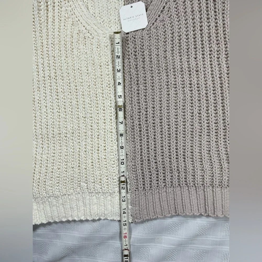 ALTAR’d State Sweater Colorblock Knit Cropped Pullover NWT Women’s Size Medium - Picture 10 of 14